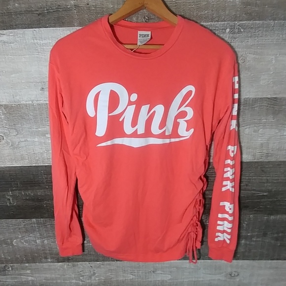 PINK Victoria's Secret Tops - Victoria's Secret Pink coral side laced shirt